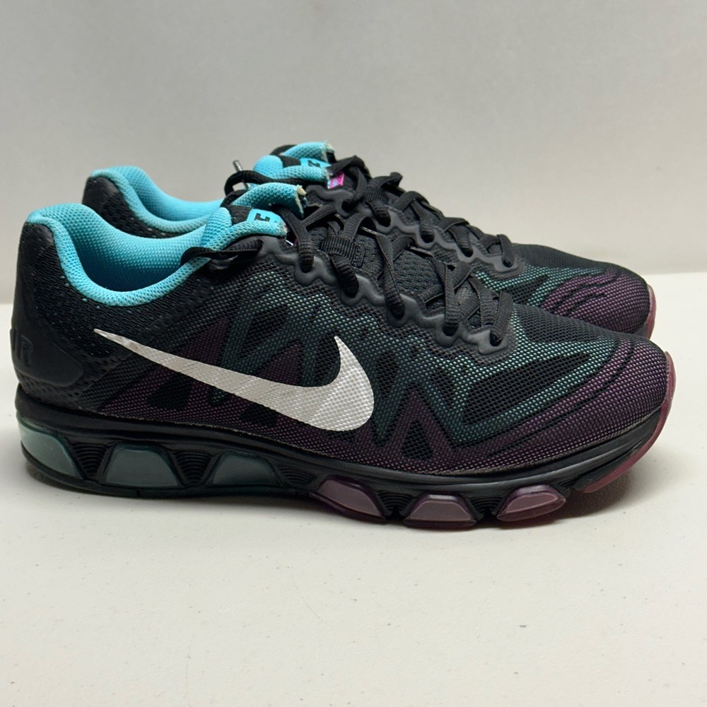 Nike Sneakers Women's Air Max Tailwind 7 Running Sz 10 Black Turquoise Purple